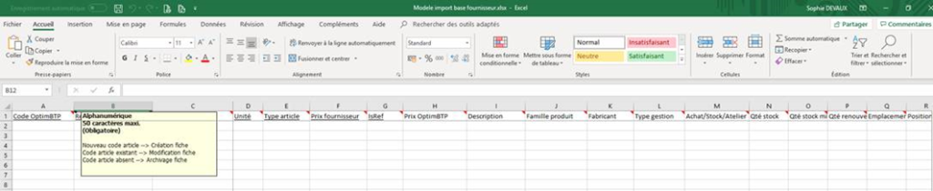 Table Excel