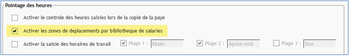 Activer les zones de déplacements par bibliothèques de salarié