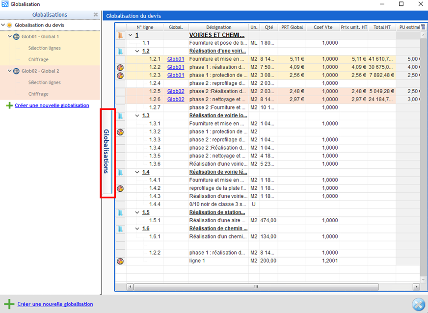 Capture de l'écran Globalisation