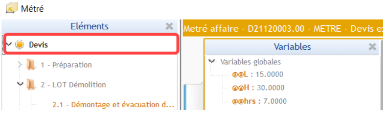 Utilisation des variables globales