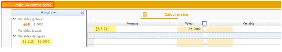 Utilisation des variables de ligne