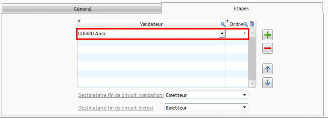 Ajout d'une étape nominative
