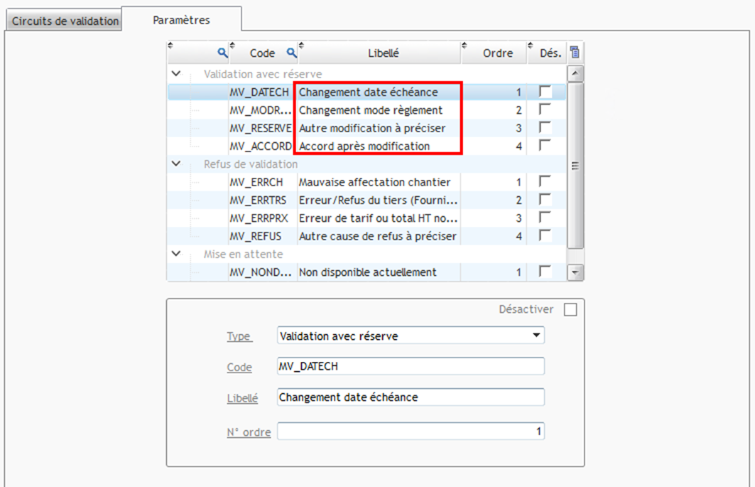 Capture d'écran des explications types de justification d'étape
