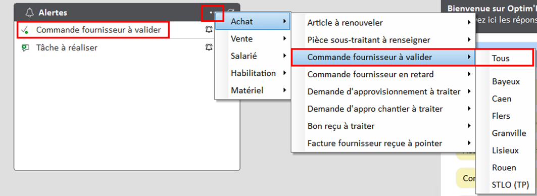 Capture de la création d'une alerte dédiée