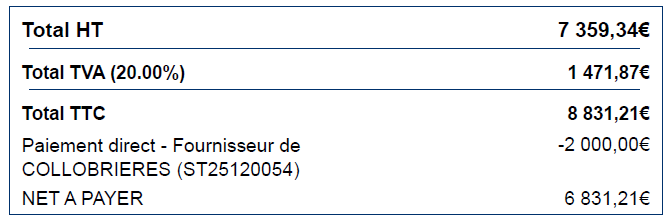 Capture du pied de facture et des éléments de sous-traitance