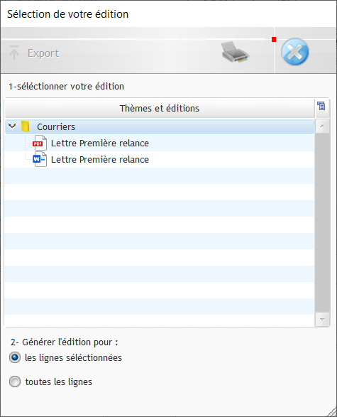 Edition relance
