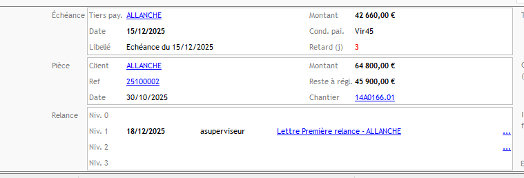 date relance