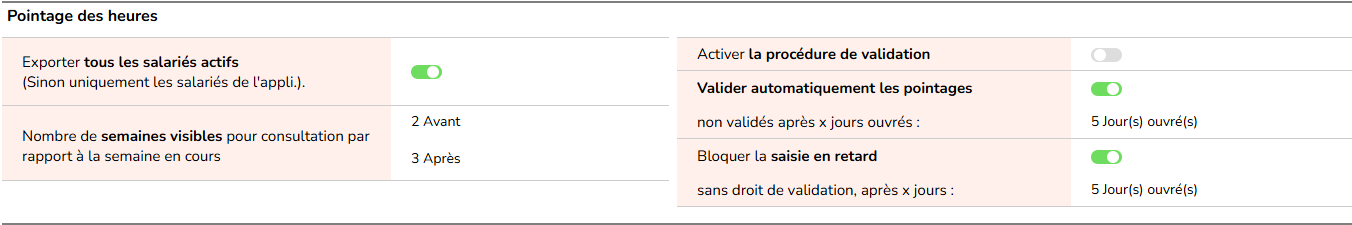 pointages des heures application mobile