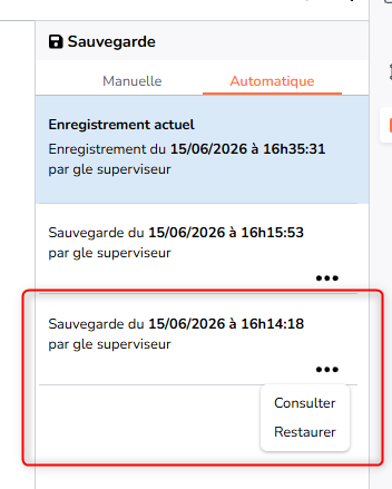 consulter restaurer sauvegarde