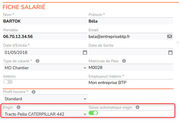 fiche salarié