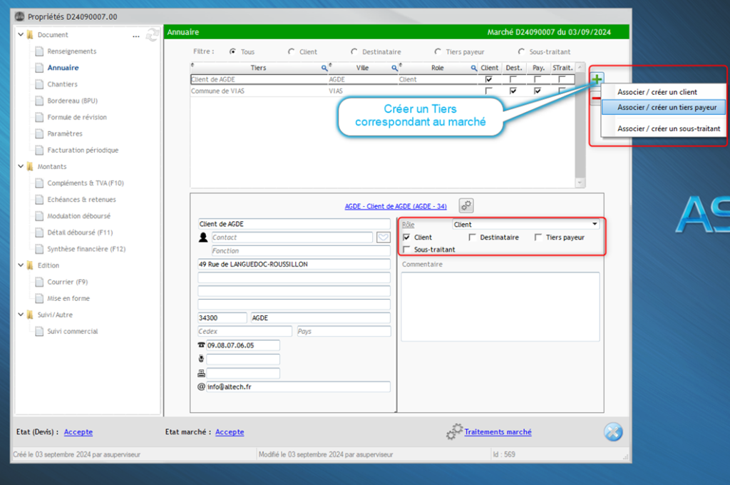 capture ajout tiers payeur