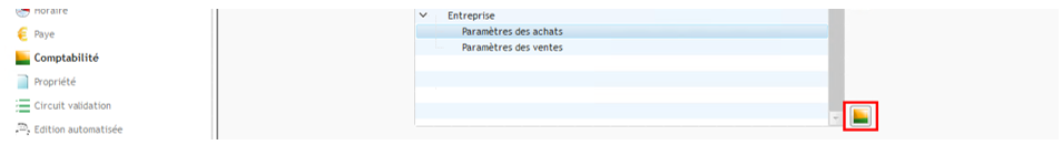Capture de l'onglet Comptabilité dans la fenêtre Paramètres