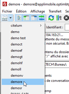 Capture de la connexion au client FTP