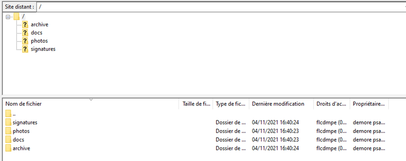 Capture des dossiers FTP
